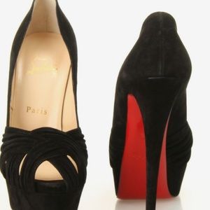Louboutin 150 Aborina Suede Platform Pump EUC 38.5